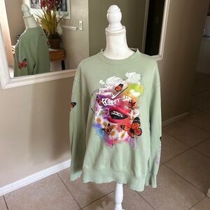 Nike Happy Air Jade Green Multicolor Honeydew Large Crew neck Sweatshirt